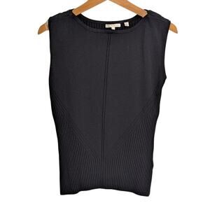 Vintage YUKA Womens Knit Sleeveless Ribbed Bodycon Top Old Money Timeless Goth